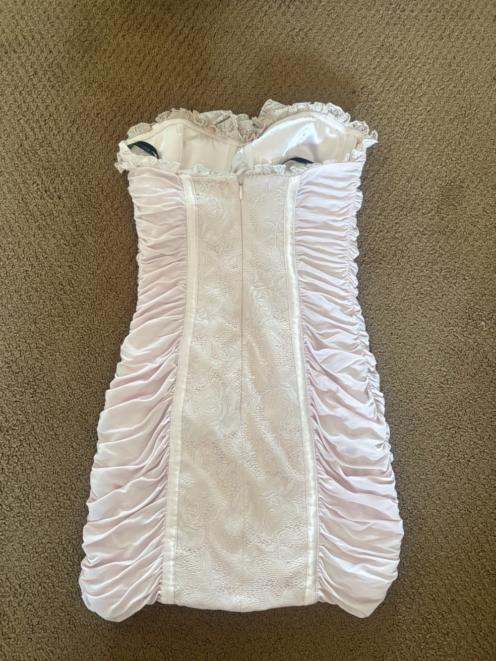 bebe 💞 Pink Satin Lace Dress - Picture 6 of 11
